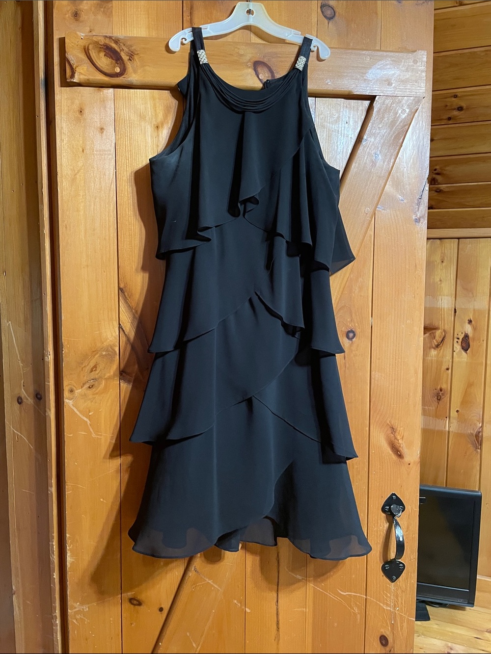 Style & Co. Black Tiered Ruffle Sleeveless Mini Dress